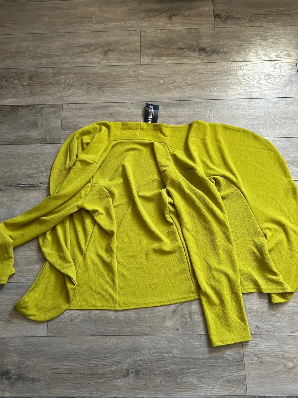 NWT Doublju Olive Green Draped Open-Front Cardigan - Picture 11 of 13